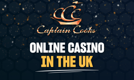 Logo and text Captain Cooks Online Casino in the UK