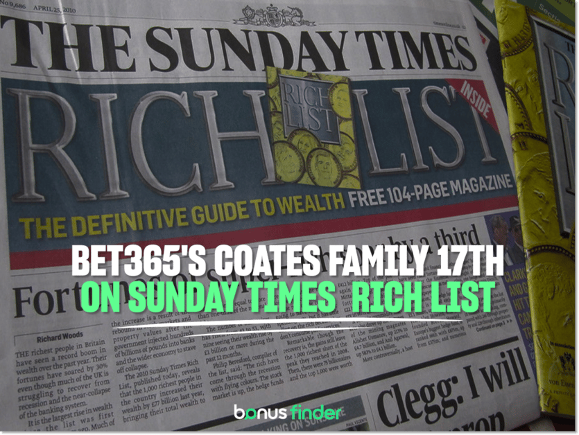 Coates family retains position as wealthiest gambling name in ST’s rich list 2026